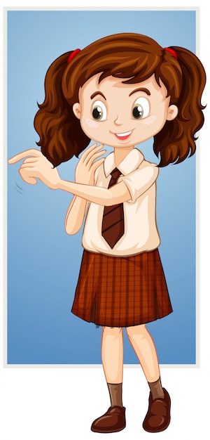 Free Vector | Happy girl in school uniform