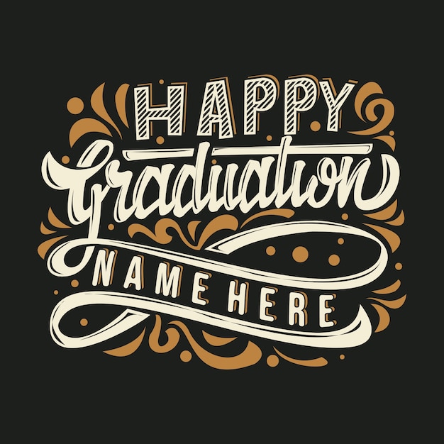 Download Happy graduation hand lettering Vector | Premium Download
