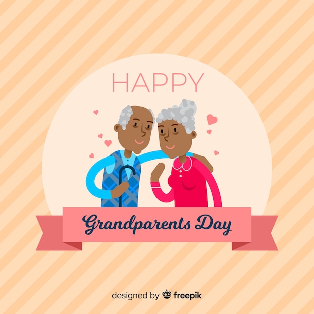 Free Vector | Happy grandparents day background in flat design