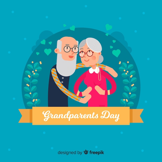 Download Happy grandparents day background in flat design | Free Vector