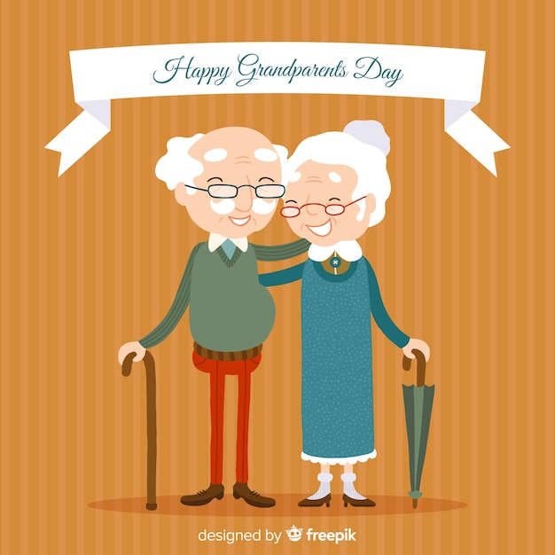 Download Free Vector | Happy grandparents day background in hand ...