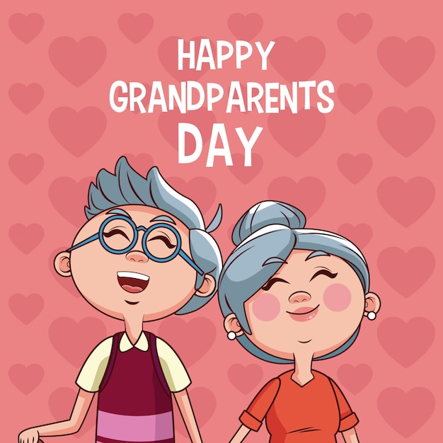 Premium Vector | Happy grandparents day card