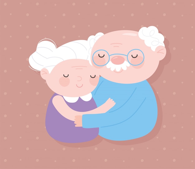 Download Premium Vector Happy Grandparents Day Grandpa And Grandma Together Character Cartoon Card