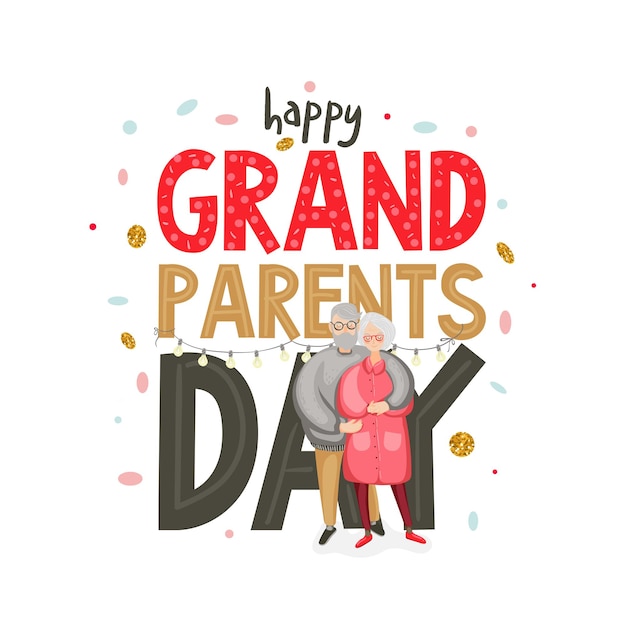 Premium Vector Happy grandparents day greeting card, banner, poster