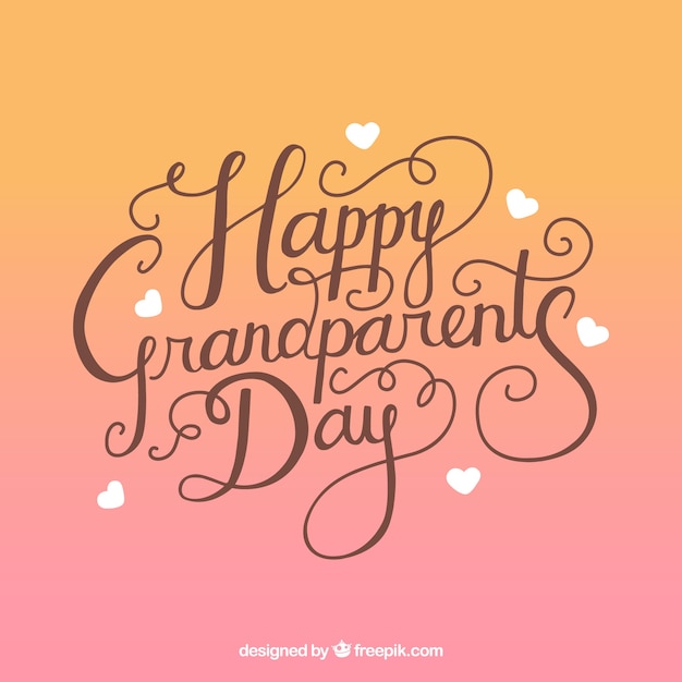 Download Happy grandparents day lettering background Vector | Free ...