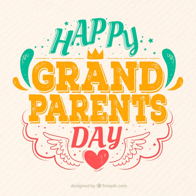 Download Happy grandparents day vintage lettering Vector | Free ...