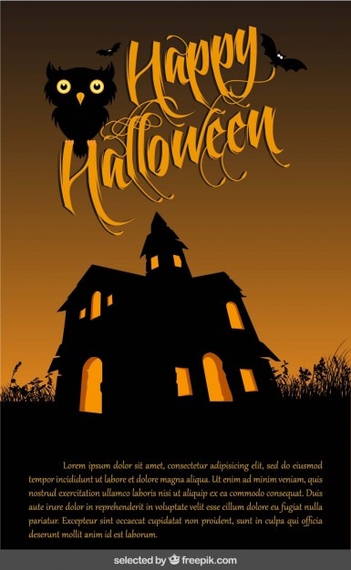 Happy halloween background with and enchanted\
house