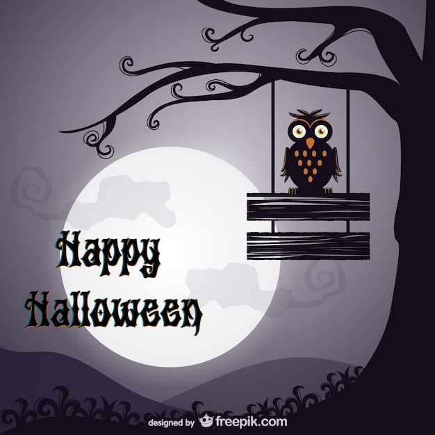 Happy Halloween background with owl