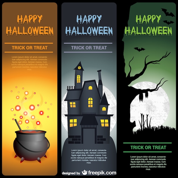 Happy Halloween banner templates pack