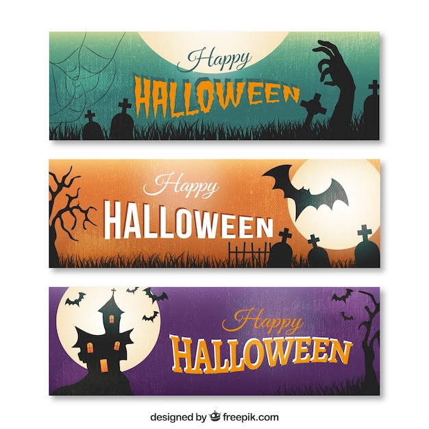 Download Happy halloween banners Vector | Free Download