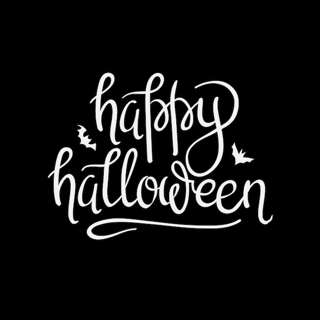 Happy Halloween Calligraphy. Halloween banner.\
Halloween lettering. Bat silhouette