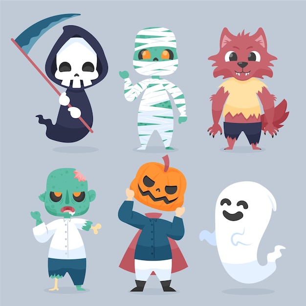 Premium Vector Happy Halloween Characters