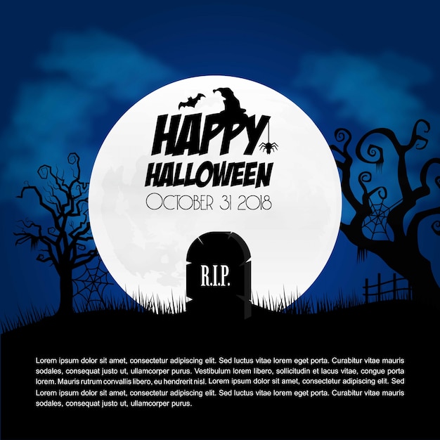 Happy Halloween creative design element with\
typography vector