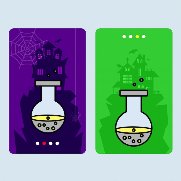 Happy halloween invitation design with drink vector Premium Vector