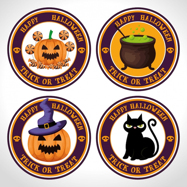 Free Vector | Happy halloween label set