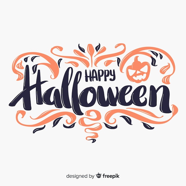 Download Happy halloween lettering background Vector | Free Download