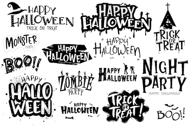 Free Vector | Happy halloween lettering