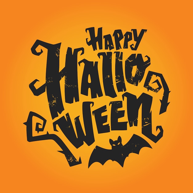 Premium Vector | Happy halloween lettering