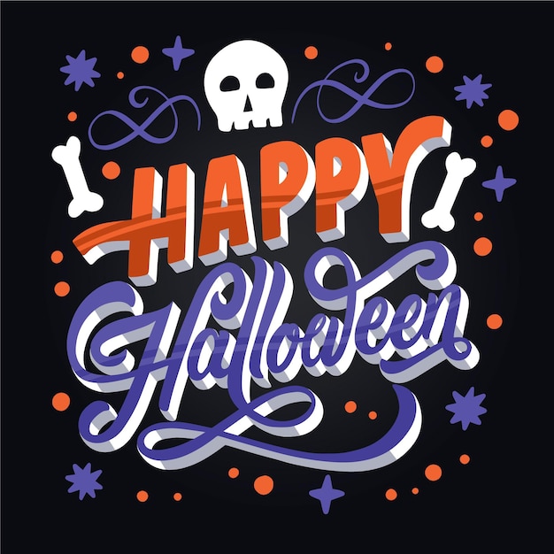 Free Vector | Happy halloween - lettering