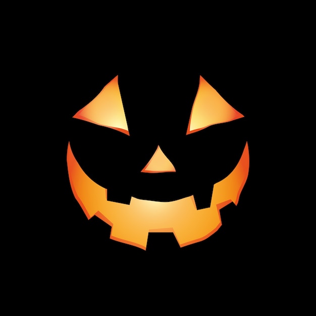 Premium Vector | Happy halloween pumpkin face on black background.