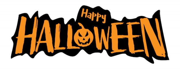 Download Happy halloween text banner Vector | Premium Download