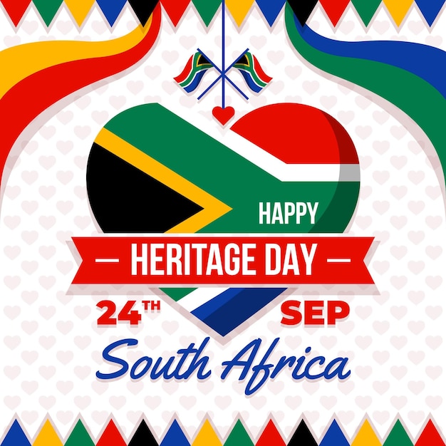 Premium Vector Happy heritage day with heart and flag