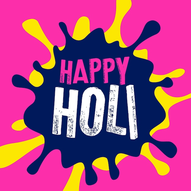Happy Holi Color Splash Background Free Vector