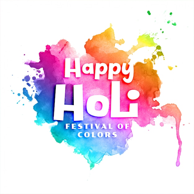 Free Vector | Happy holi colorful watercolor abstract background