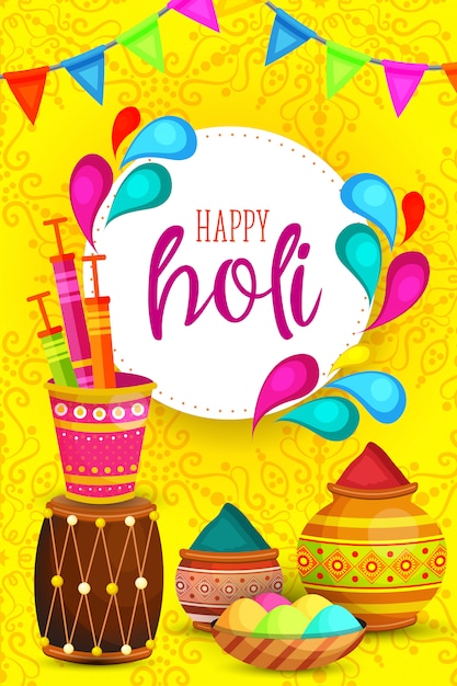 Happy Holi Festival Premium Vector | Images and Photos finder