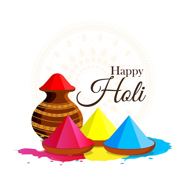 Premium Vector | Happy holi greeting card and background