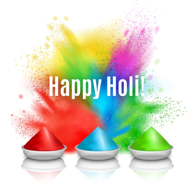 Free Vector | Happy holi holiday greeting card