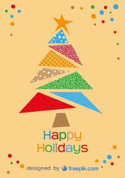 Buone Vacanze Cartolina Di Colorato Albero Di Natale Vettore Gratis