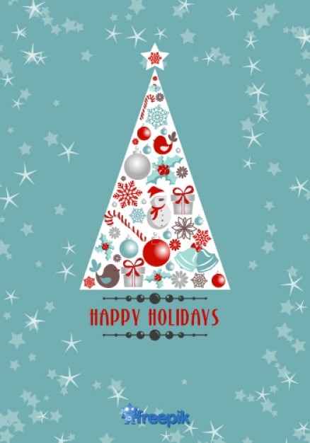 happy holidays christmas tree card