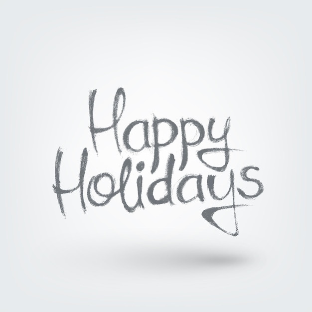 Premium Vector | Happy holidays text design hand drawn words on white ...