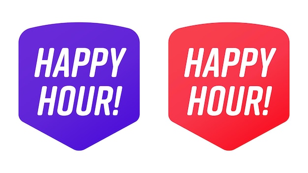 Premium Vector | Happy hour sale sticker badge isolated set on white