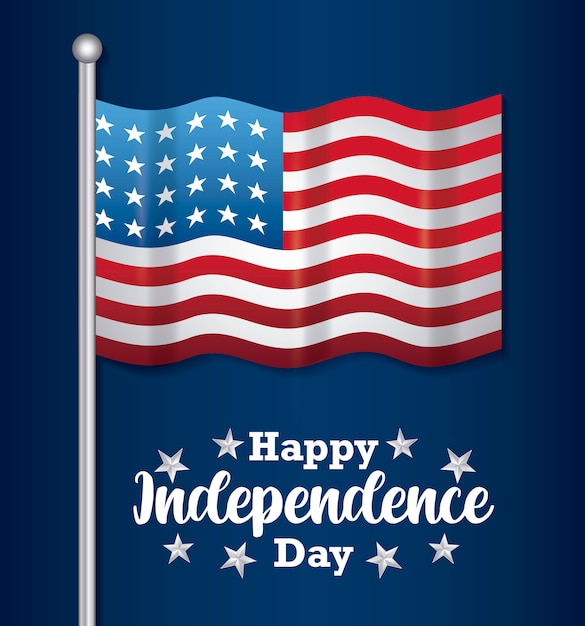 Premium Vector | Happy independence day card with flag