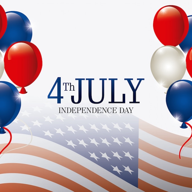 Free Vector | Happy independence day greeting card, 4th july, usa design