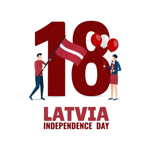 Premium Vector | Happy independence day of latvia.