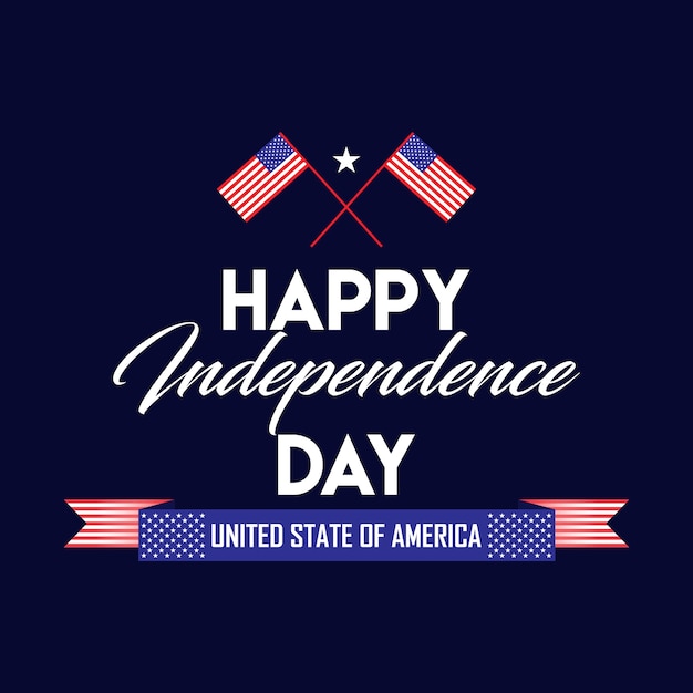 Premium Vector | Happy independence day with american flag