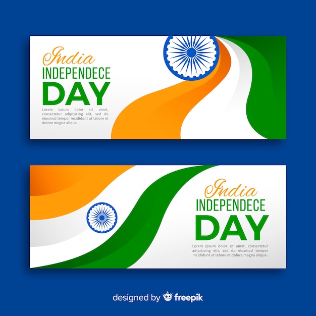 Free Vector Happy India Independence Day Banners