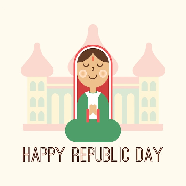 Happy india republic day illustration Premium Vector