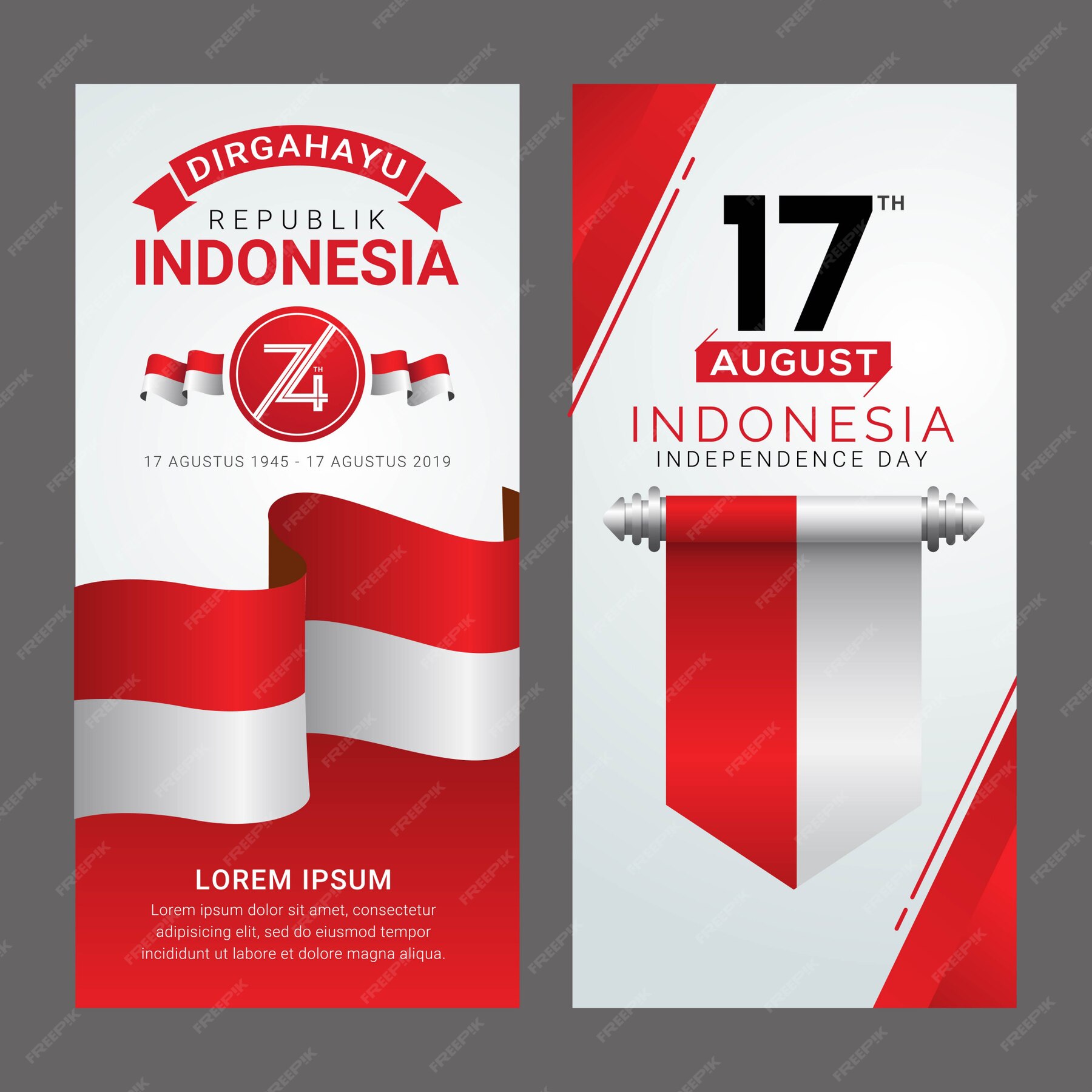 Premium Vector Happy Indonesia Independence Day Greeting Card 1297