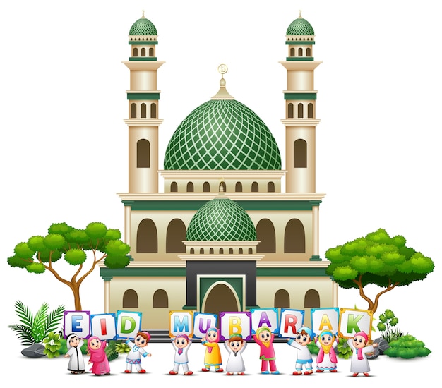 Premium Vector | Happy islamic kids