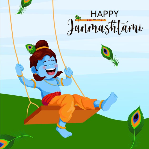 Premium Vector | Happy Janmashtami Banner Design Template