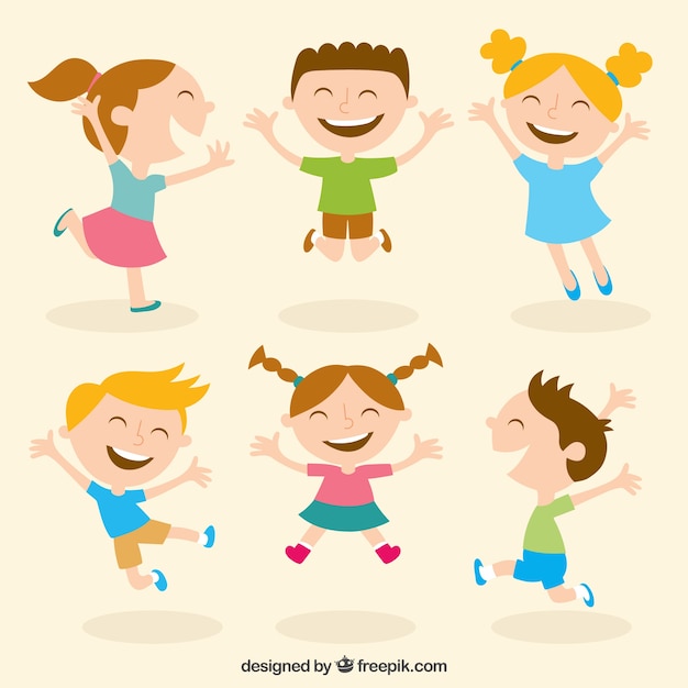 Happy Kids Illustration Vector Free Download