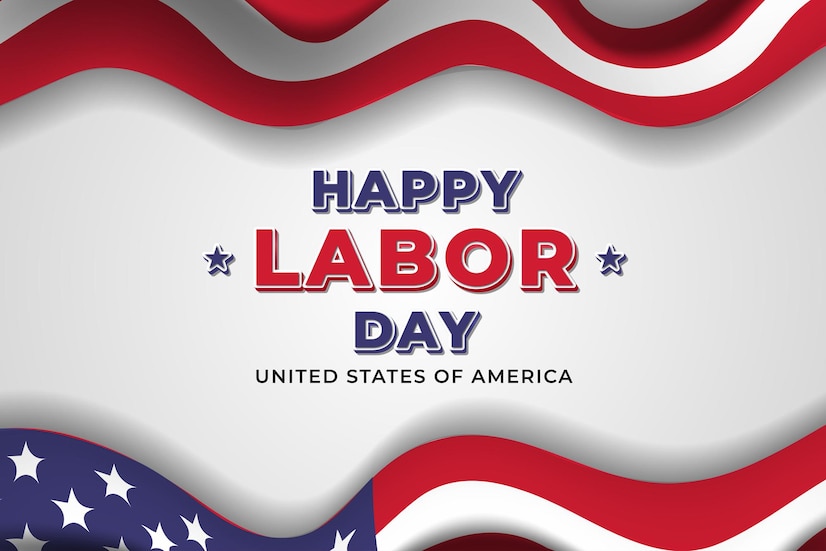 Premium Vector | Happy labor day background with american flag premium ...