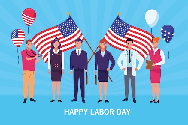 Happy labor day card, usa holiday Vector | Premium Download