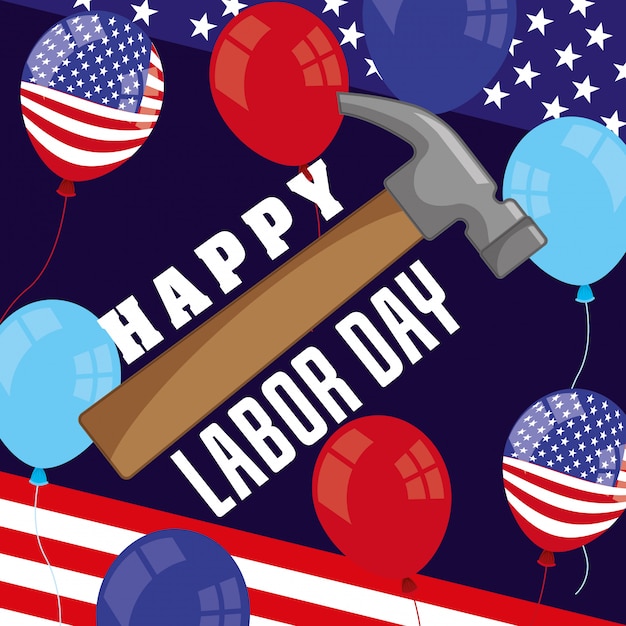 Premium Vector Happy Labor Day Card 2870