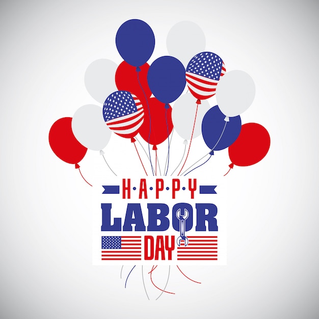 Premium Vector | Happy labor day card