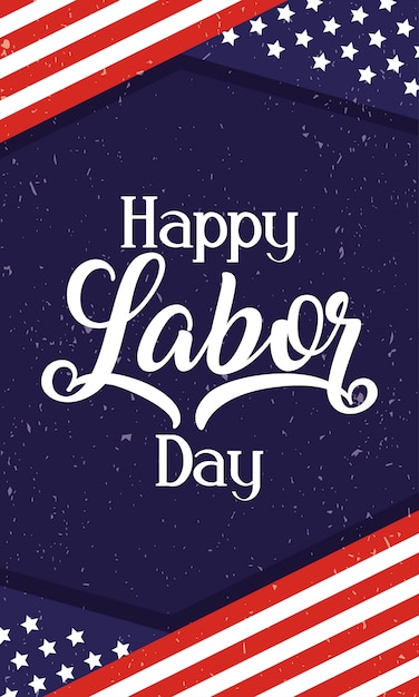 Premium Vector | Happy labor day celebration with usa flag